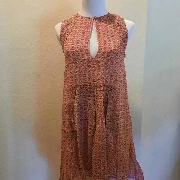 Winter Kate Silk Chiffon Padma Pink Crinkle Dress XS NWT - Picture 2 of 7